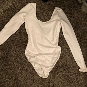 American apparel white long sleeve body suit